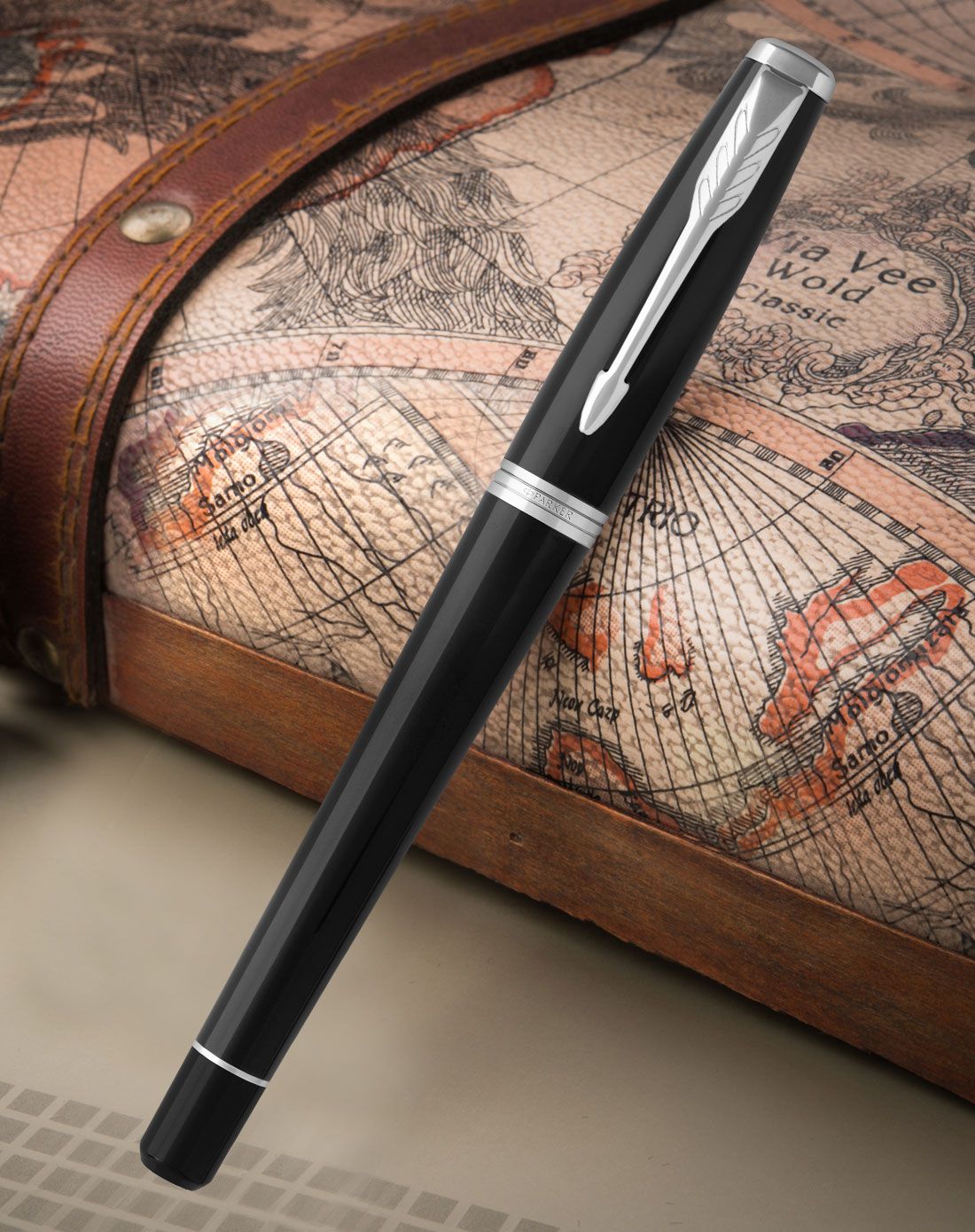 parker派克 16款都市纯黑丽雅白夹钢笔/墨水笔