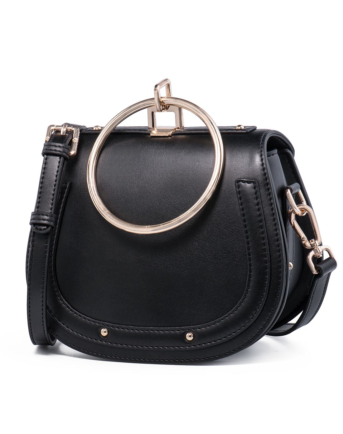 牛皮2017新品戏梦巴黎手提包黑色