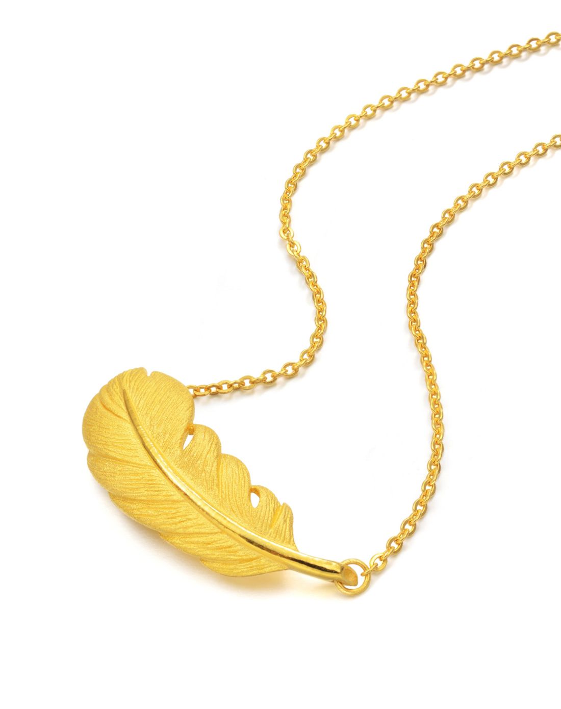 周生生 黄金(足金)爱情密语羽毛项链 9.75克 计价