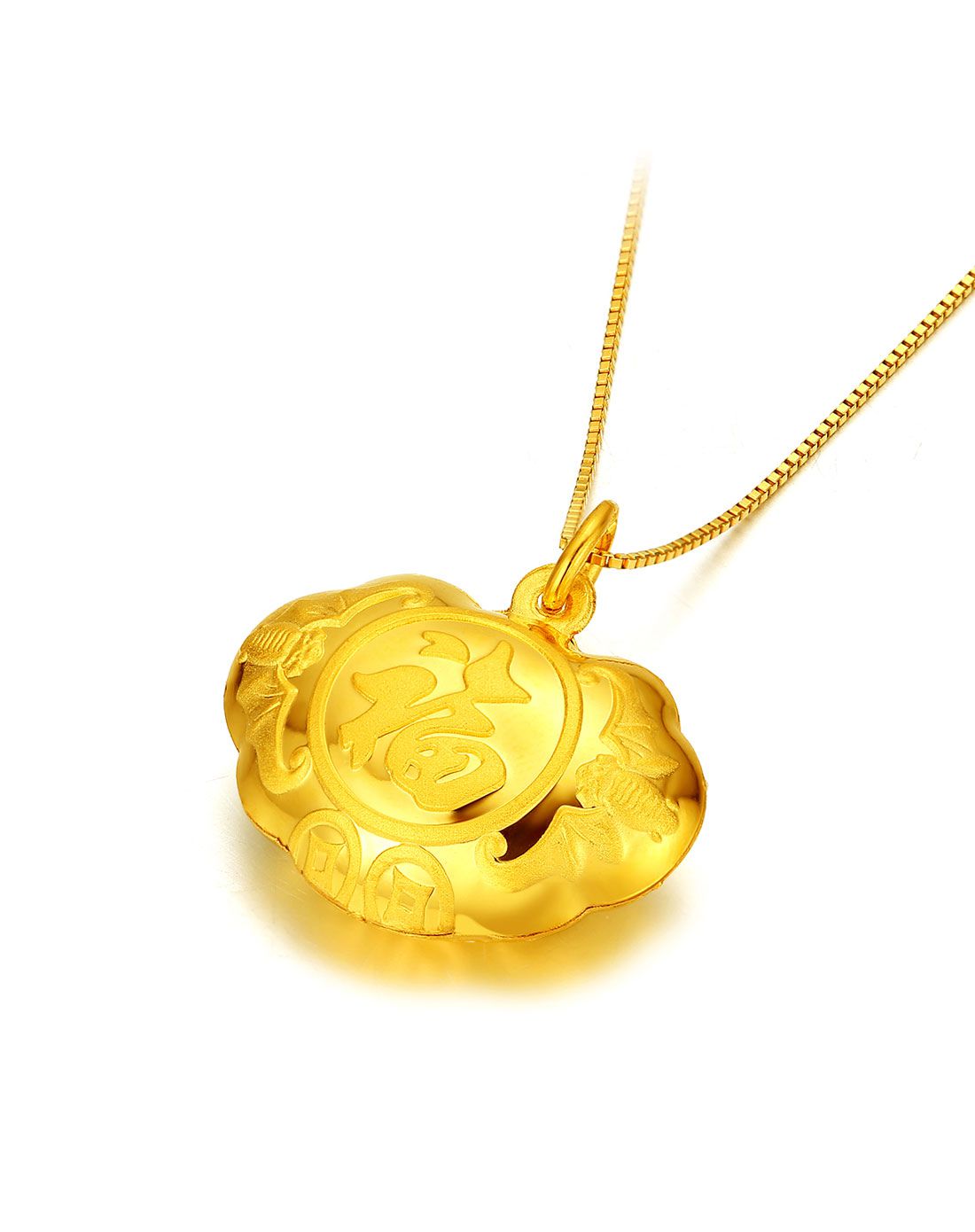 谢瑞麟 足黄金福字宝宝吊坠 约5.8克