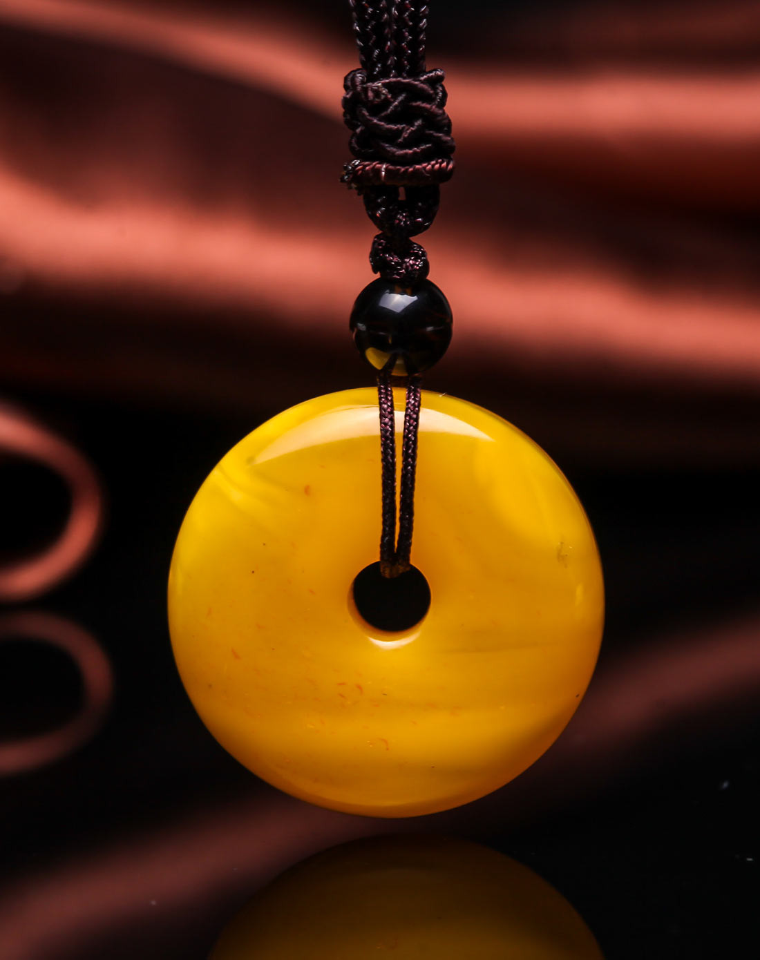 穗南 老蜜蜡富贵平安扣挂件(含绳)