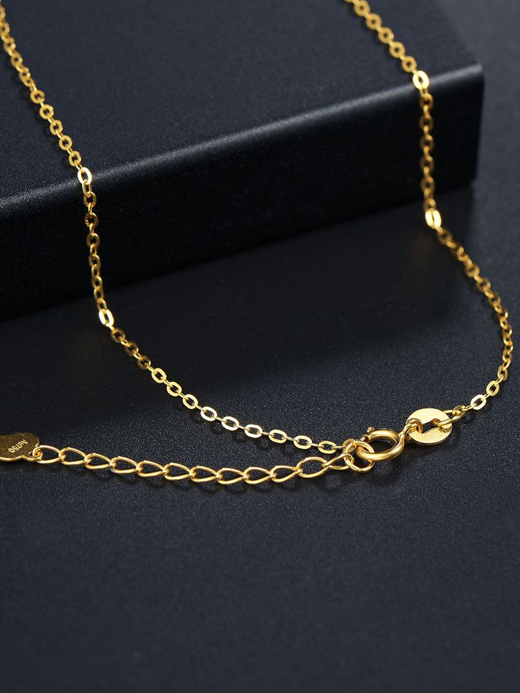 爱度 黄18k金o字素金项链