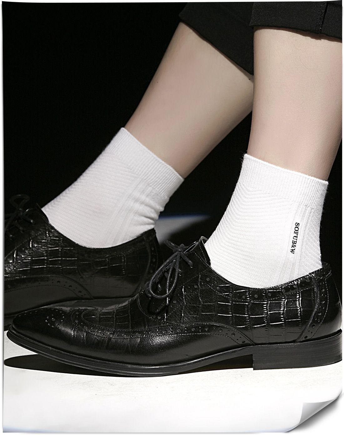 4双装男士休闲袜黑色