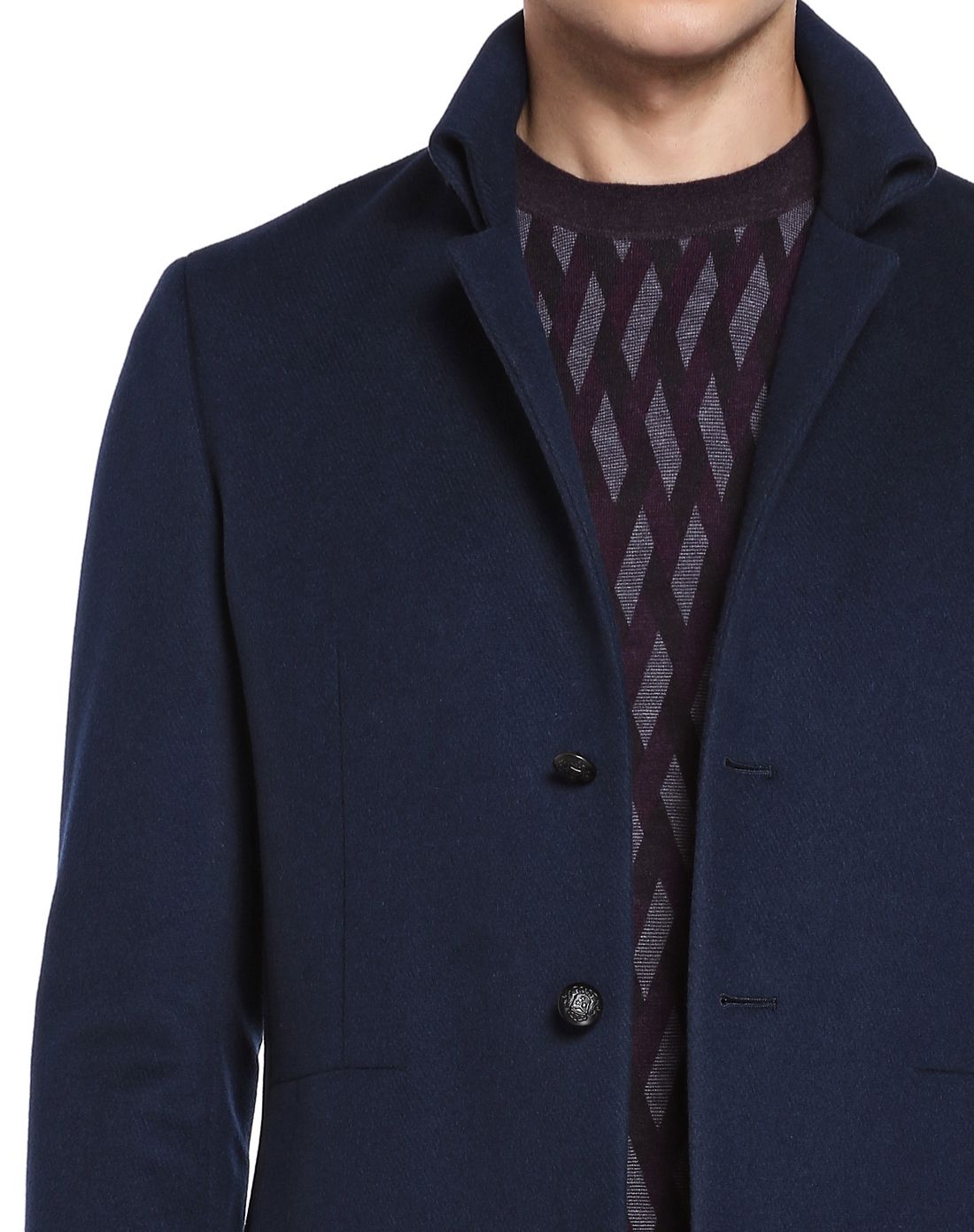 男款藏蓝色绅士斯文长袖大衣