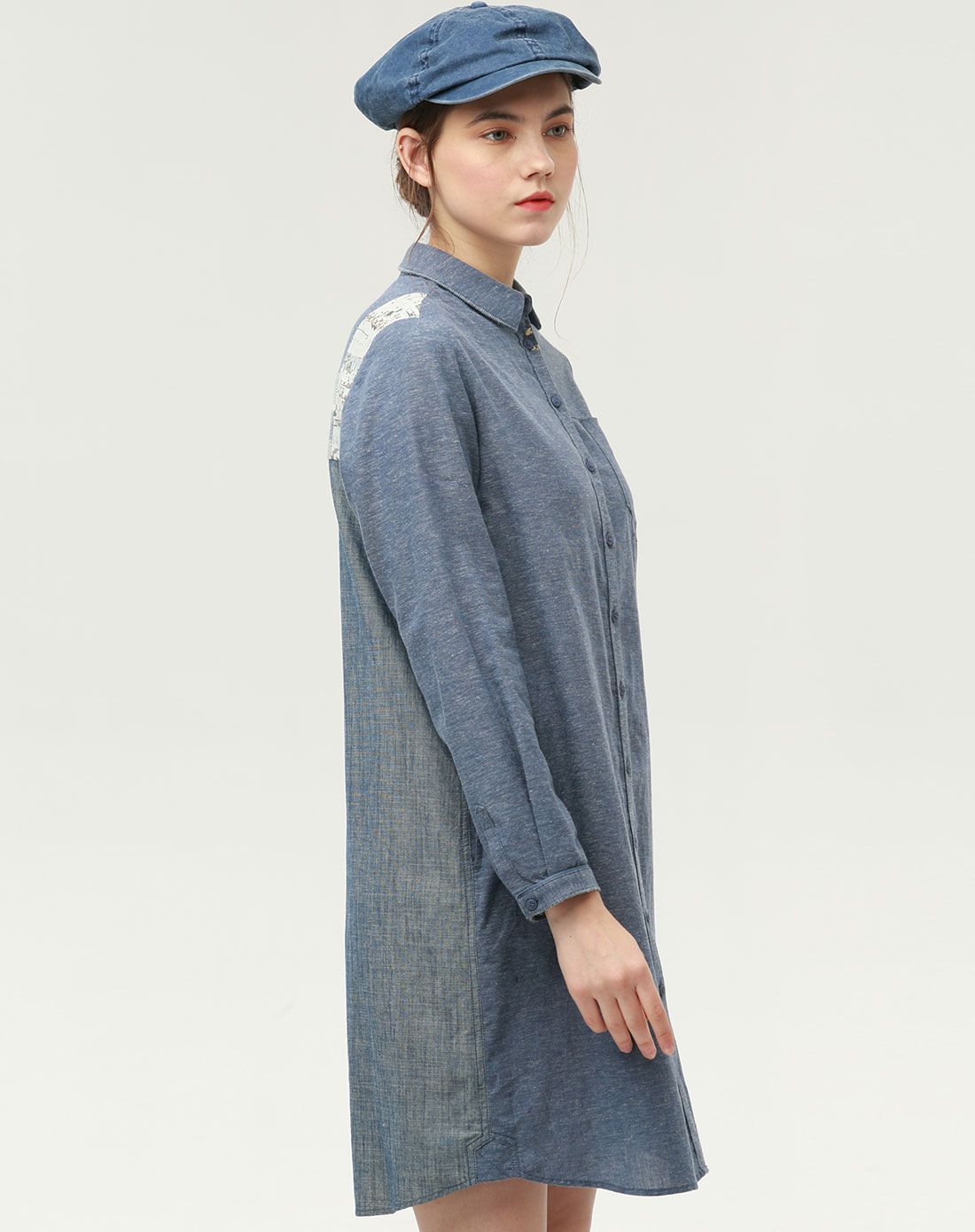 谜底女装专场 谜底h型衬衫式棉麻连衣裙 商品编码:63ml1297b49 收藏