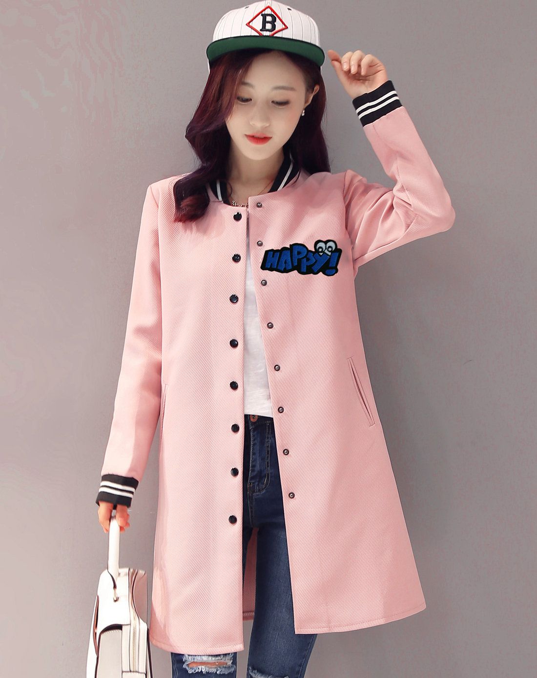 迹忆tracememory学院风袖口条纹侧口袋休闲外套jklmm002wt14_唯品会