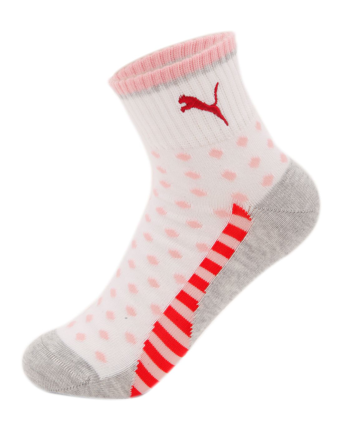 彪马puma袜子专场彪马女款绣花运动袜浅粉/浅麻灰263933356a-2_唯品会