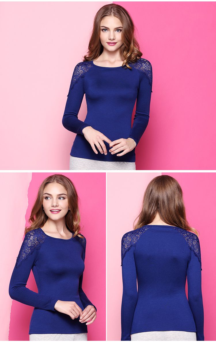 芬狄诗性感轻暖系列圆领打底上衣深蓝色