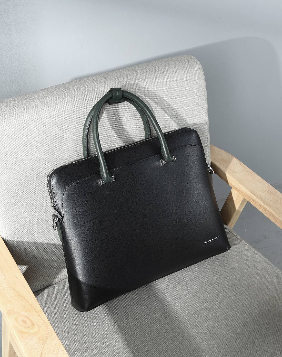 cardin焕新大牌日男士皮具专场简约时尚经典十字纹商务男士横款公文包