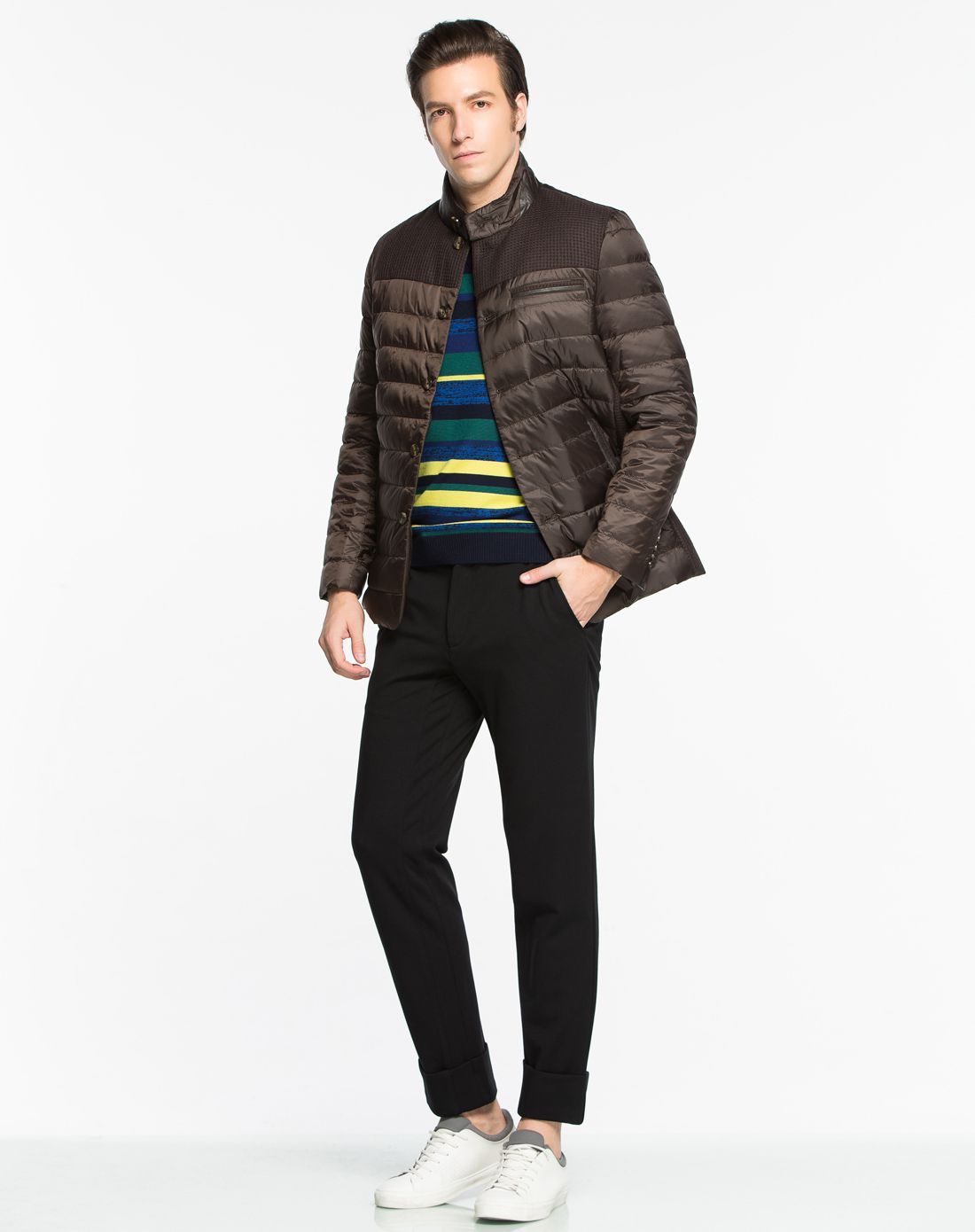 elle homme男装反季清仓专场男士稳重气质长袖羽绒服外套818419056