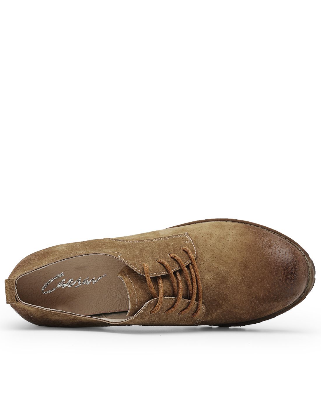 2017年新款猪皮革女式休闲鞋棕色