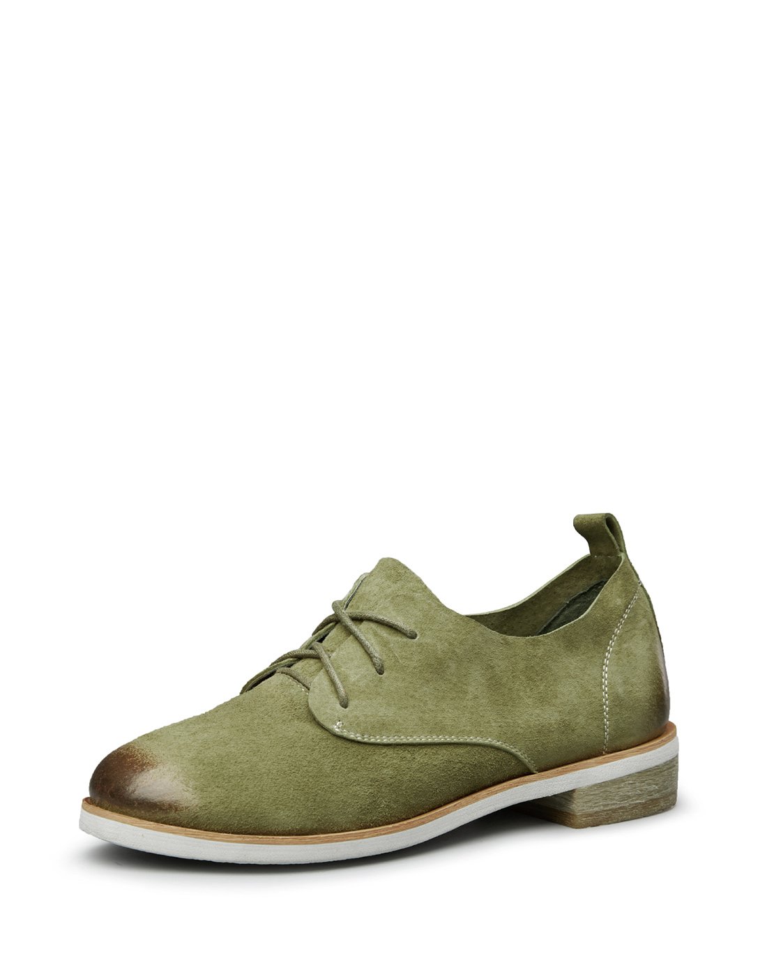 女鞋休闲反绒猪皮革深口女单鞋