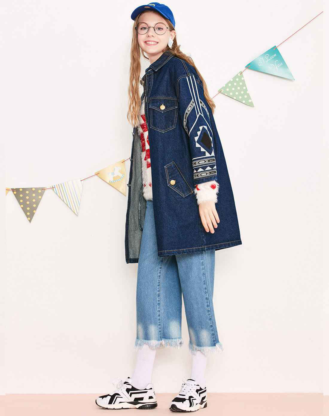 女款牛仔便服牛仔深蓝