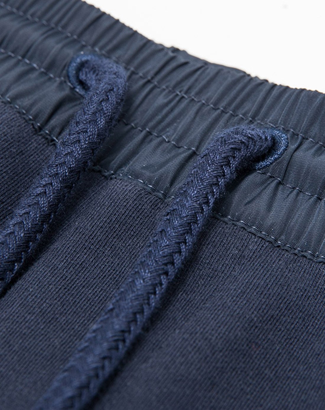 男都市时尚梭织腰头拼接针织裤月蓝黑