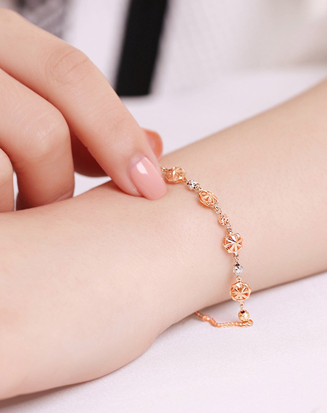 黛慕妮 18k金彩金手链