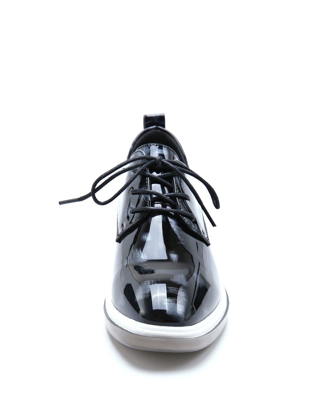 17年 新款日韩镜面时尚女士单鞋 猪皮内里灰