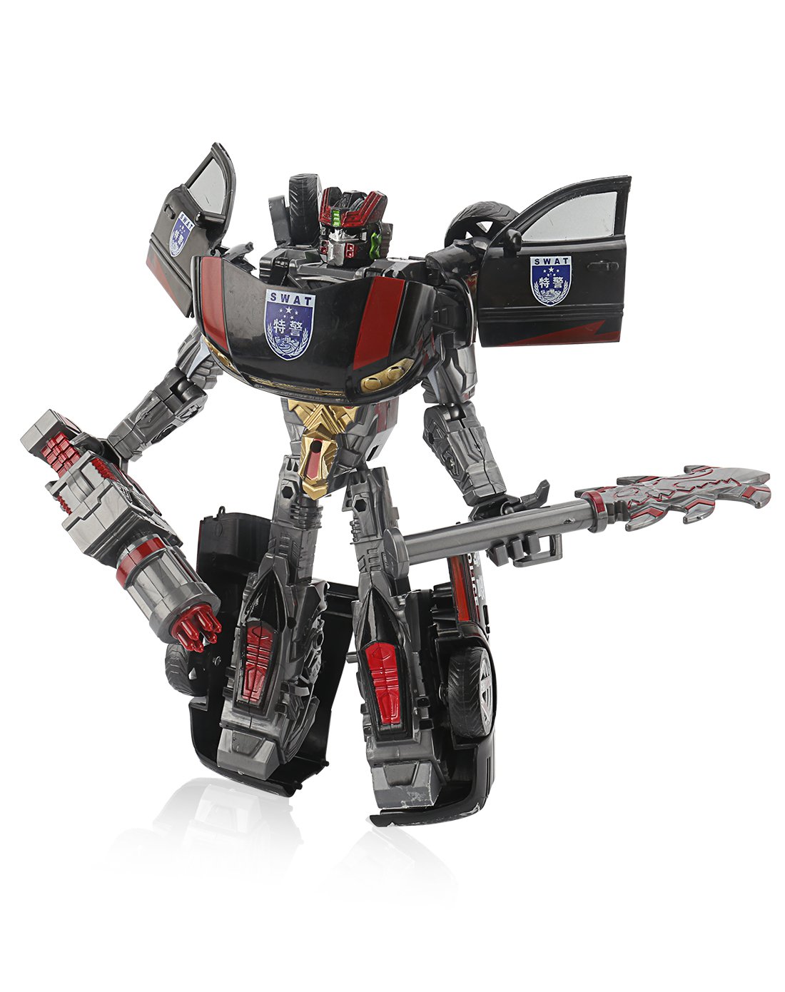 新年玩具很拉风x机甲战警益智变形机甲警车机器人gs859-h_唯品会