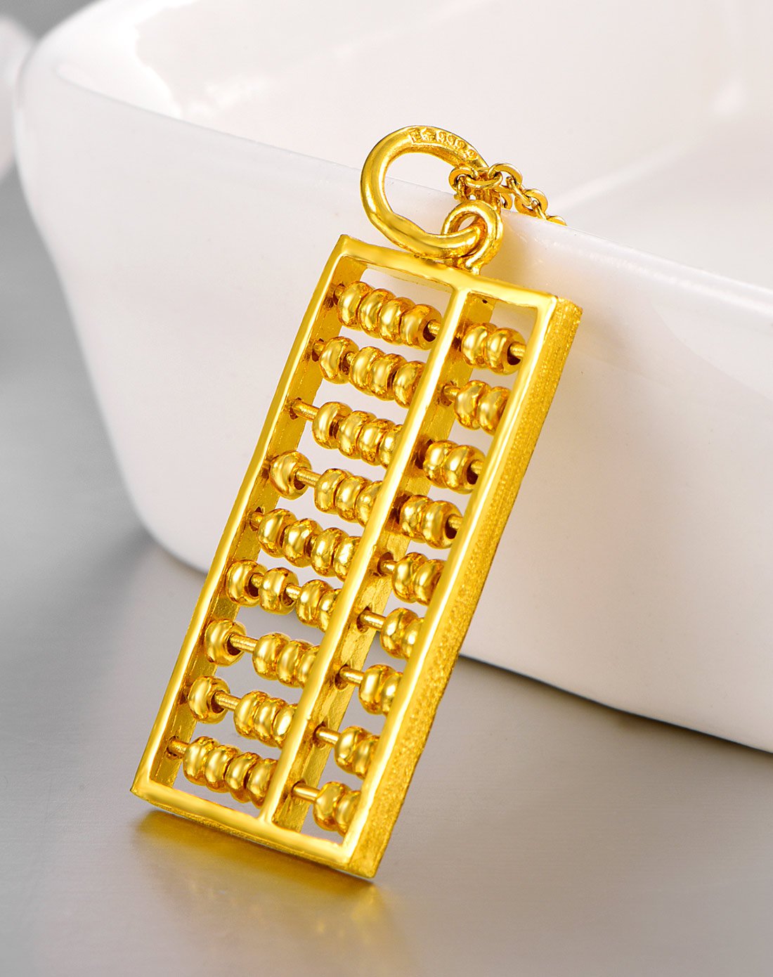 赛菲尔 一本万利足金9999算盘吊坠(不含链)计价5.85g