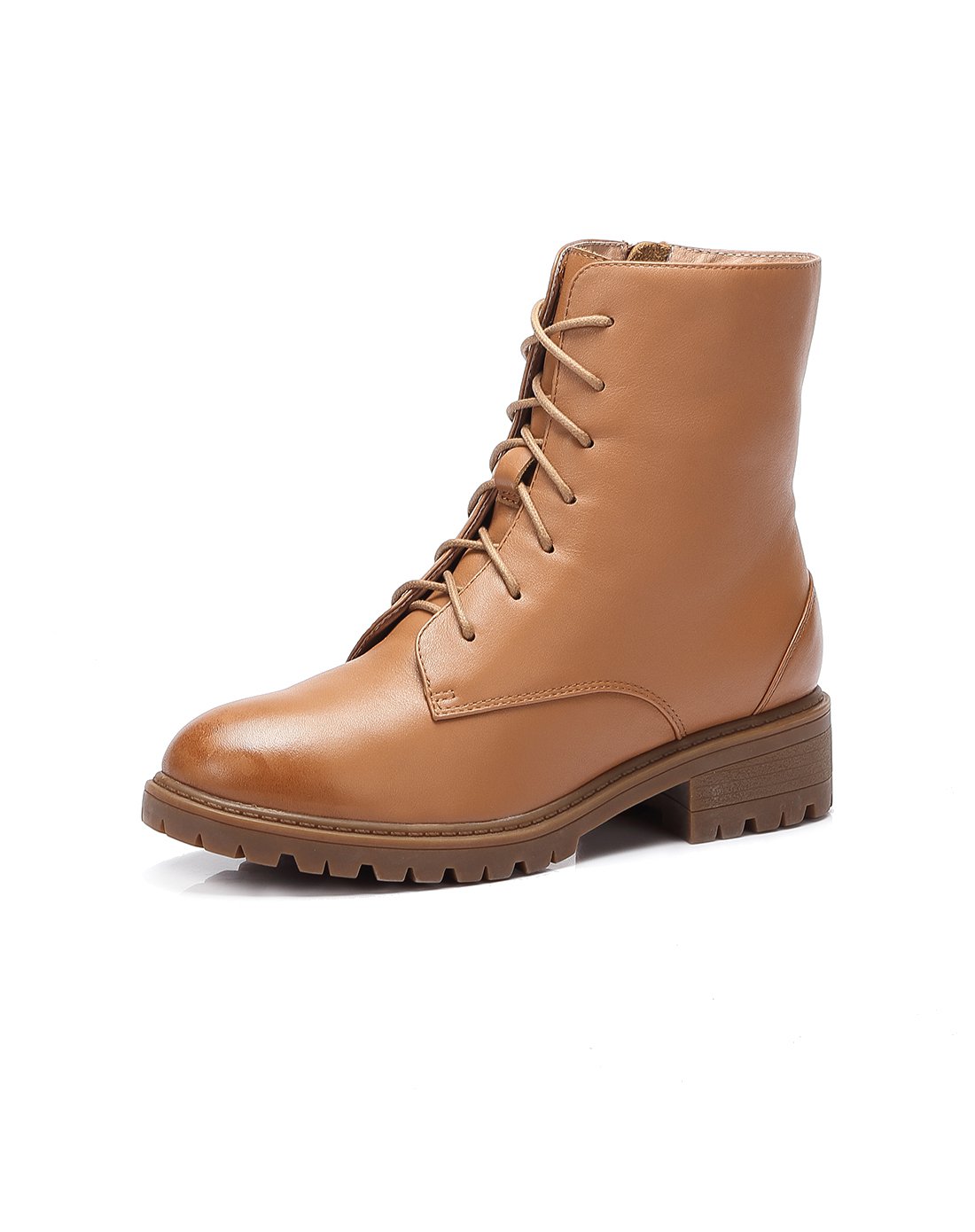 经典系带马丁靴驼色