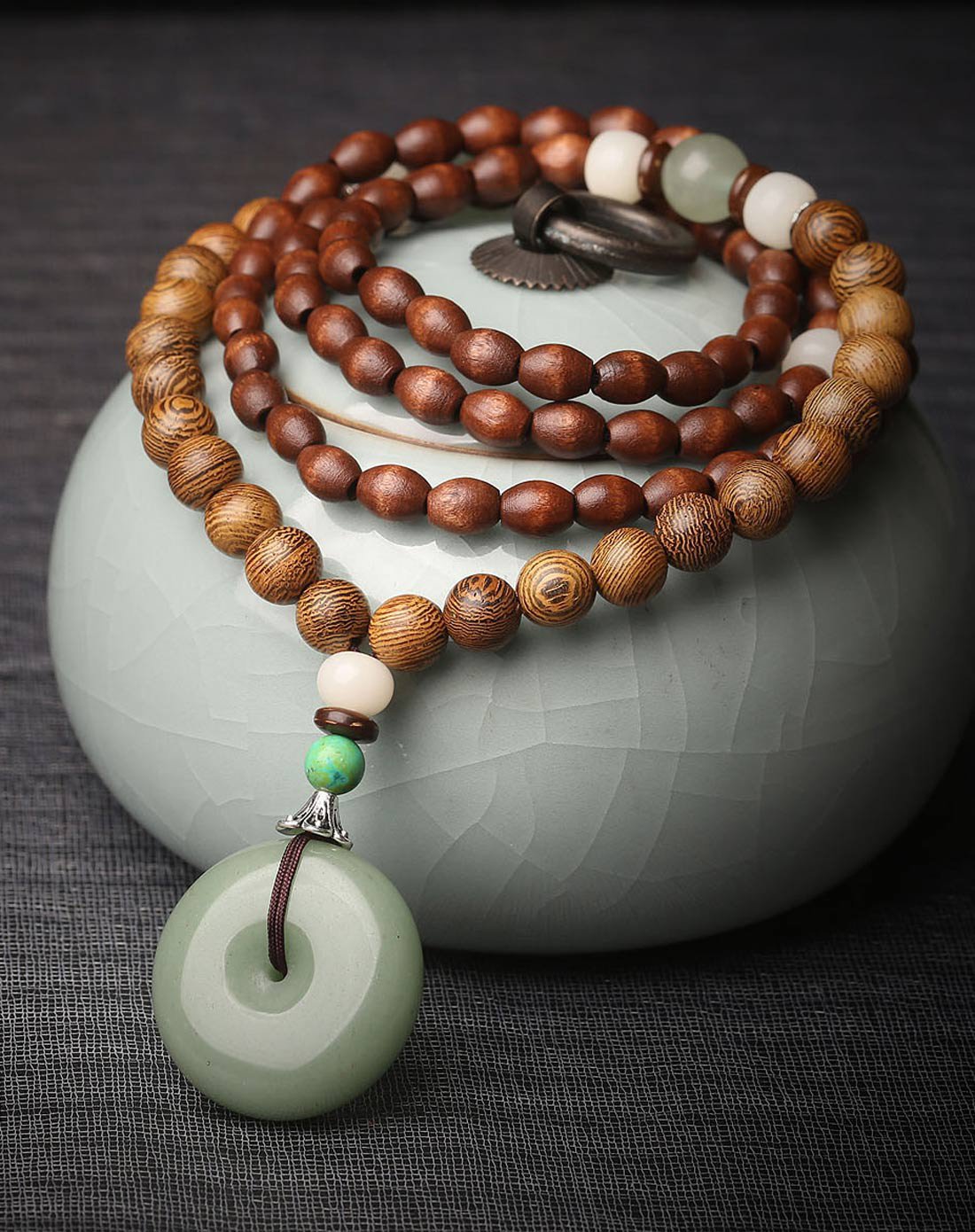 王廷 一生平安荷木鸡翅木项链毛衣链