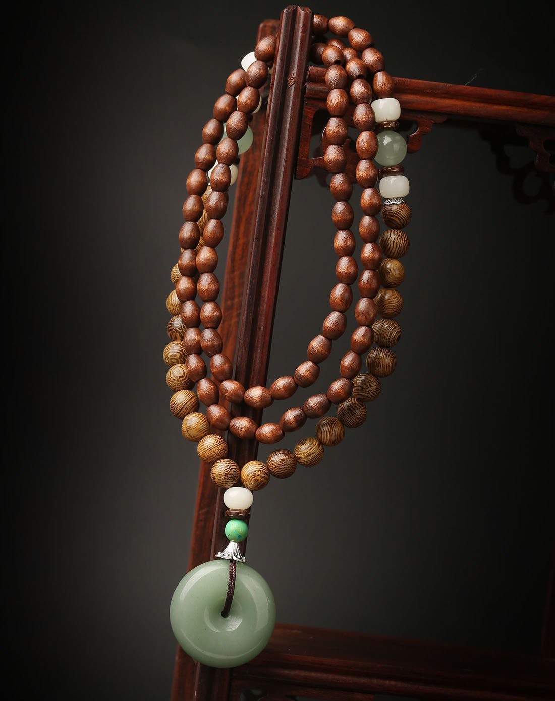 王廷 一生平安荷木鸡翅木项链毛衣链