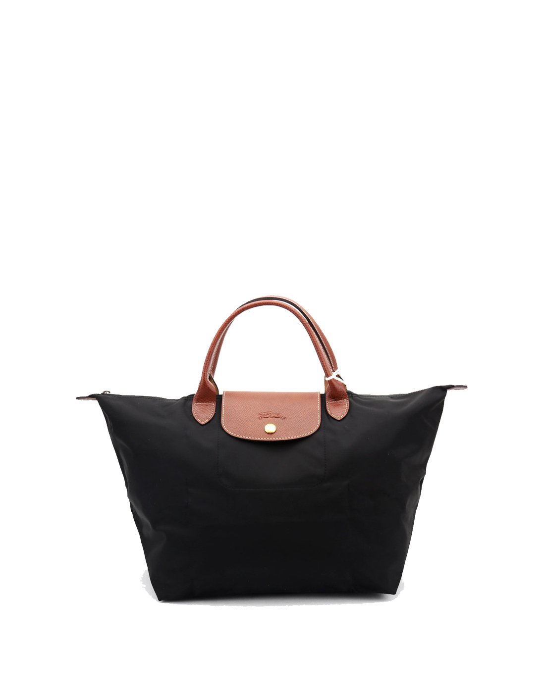 longchamp国际进口珑骧手提式短柄中号折叠尼龙饺子包黑色1623089001