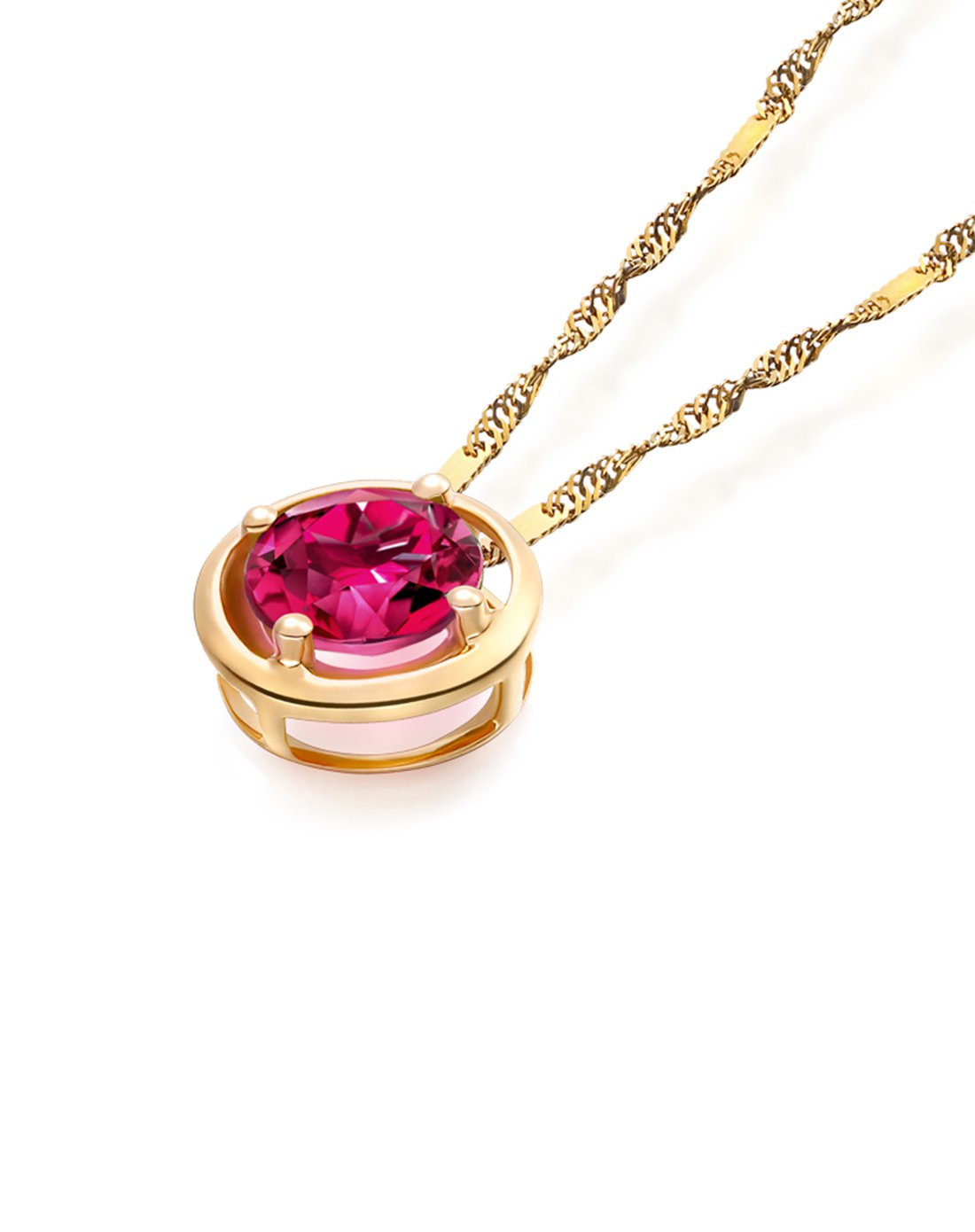 enzo 生辰石18k黄金石榴石挂坠