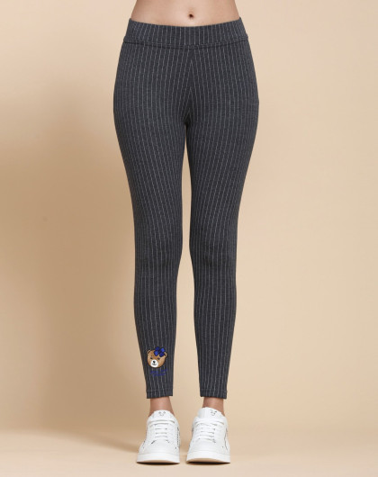 百搭塑形 时尚外穿女式条纹健美裤 舒适保暖