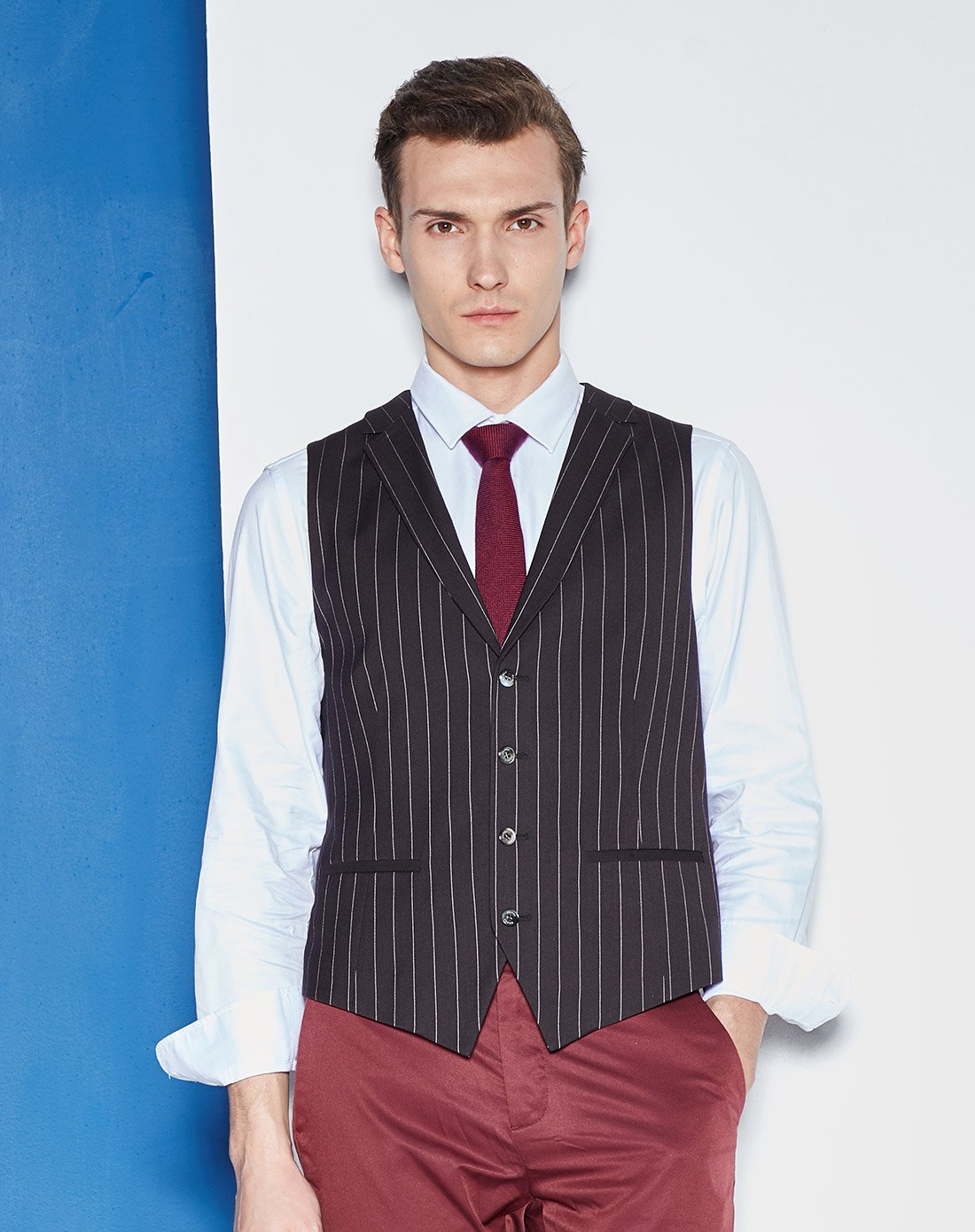 法派春装西装马甲男士背心英伦修身型休闲职业西服马