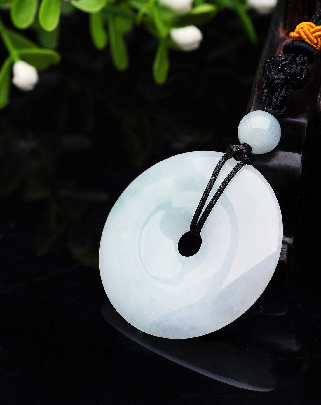 tamina 天然a货翡翠糯种飘花平安扣吊坠(附证书)无