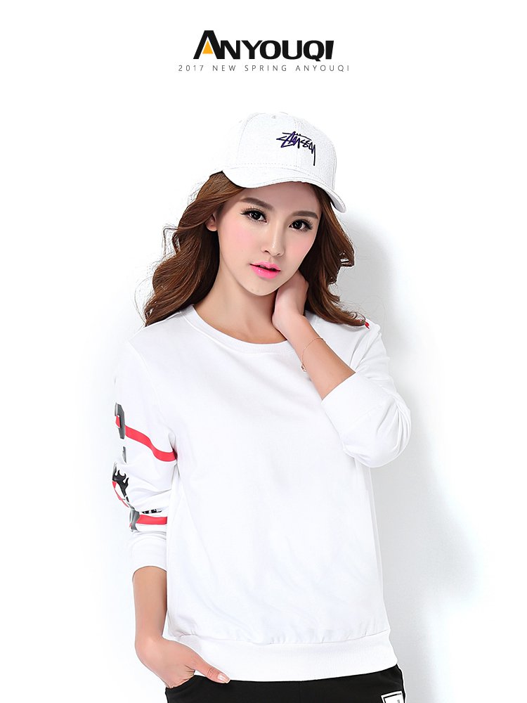 活力舒适 女款运动长袖套装白色