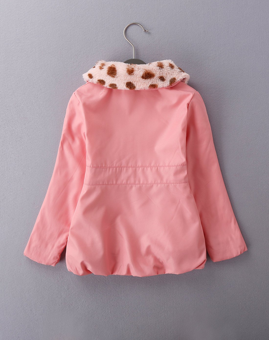 海威迩whalec小童服装专场 女幼童桃皮绒可爱厚外套胭脂粉 商品编码