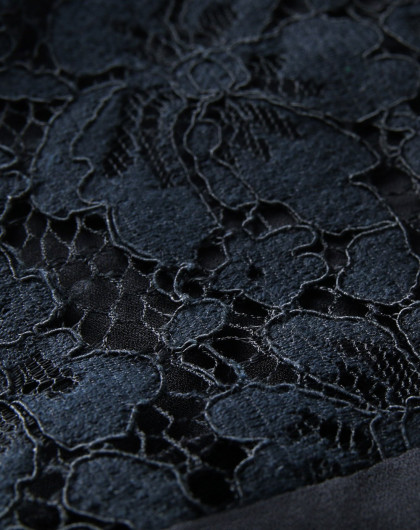 韩版时尚气质黑色蕾丝衬衫