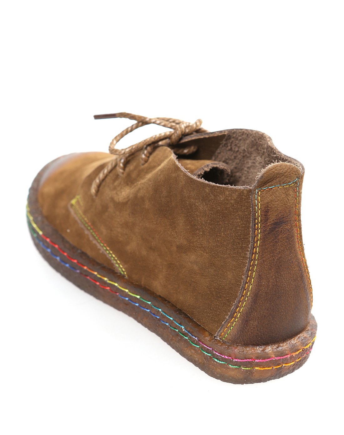 吐火罗软底舒适百搭系带休闲鞋卡其色