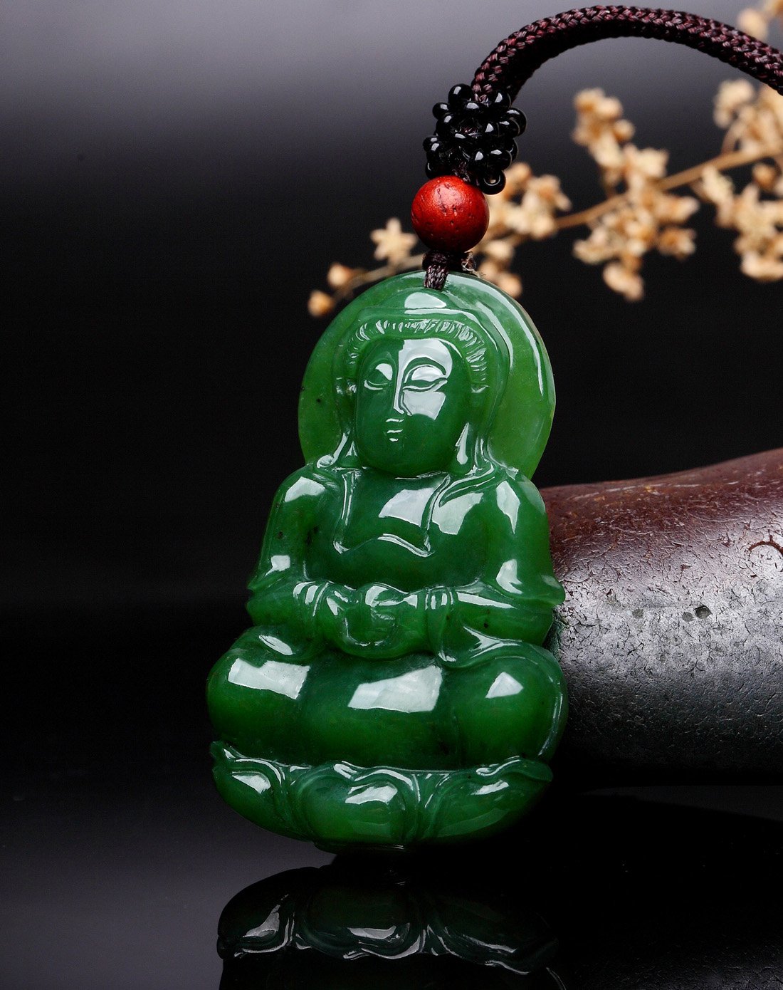 royal gem 和田碧玉宝瓶观音吊坠 赠绳链如图