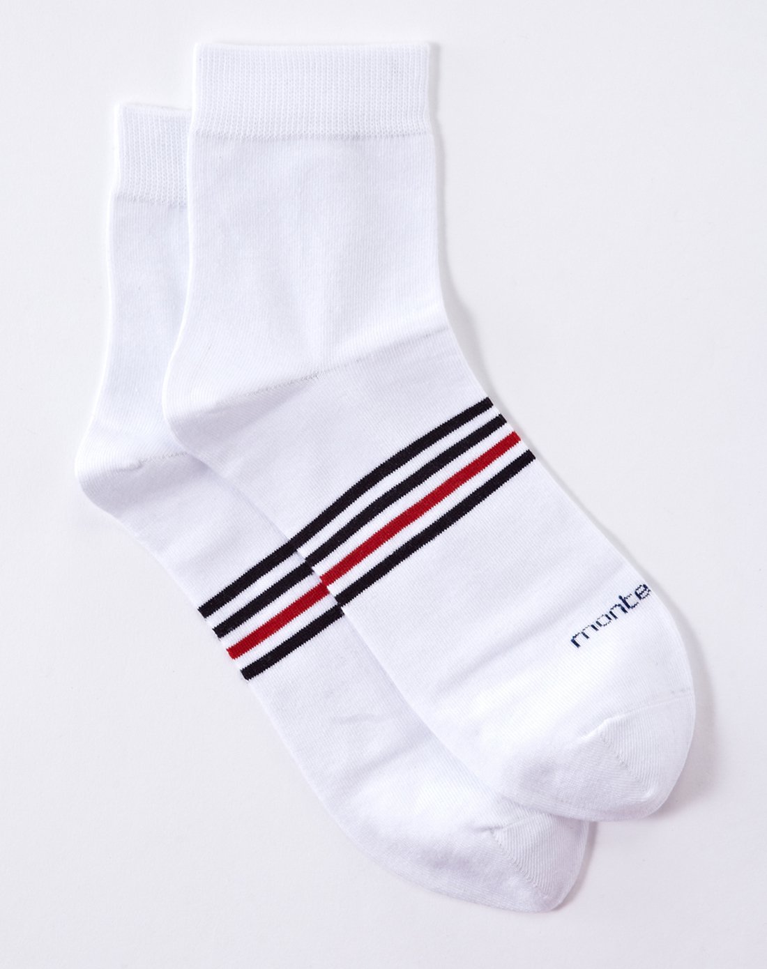 简约条纹提花舒适棉质两双装男士中筒袜