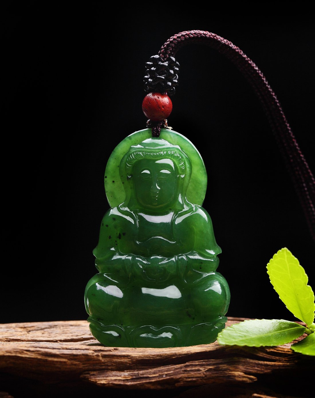 royal gem 和田碧玉宝瓶观音吊坠 赠绳链如图