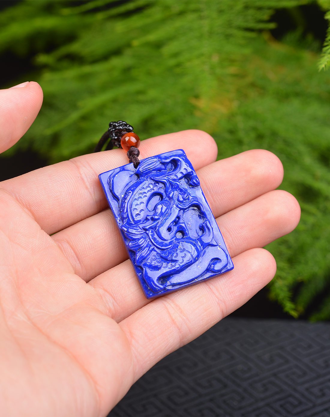 亿珍阁 天然生肖龙青金石吊坠附证书