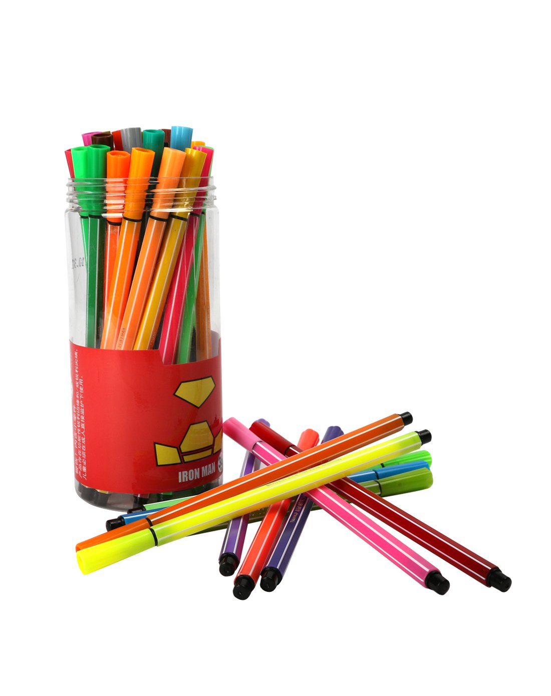 黄色中性漫威36色可洗水彩笔