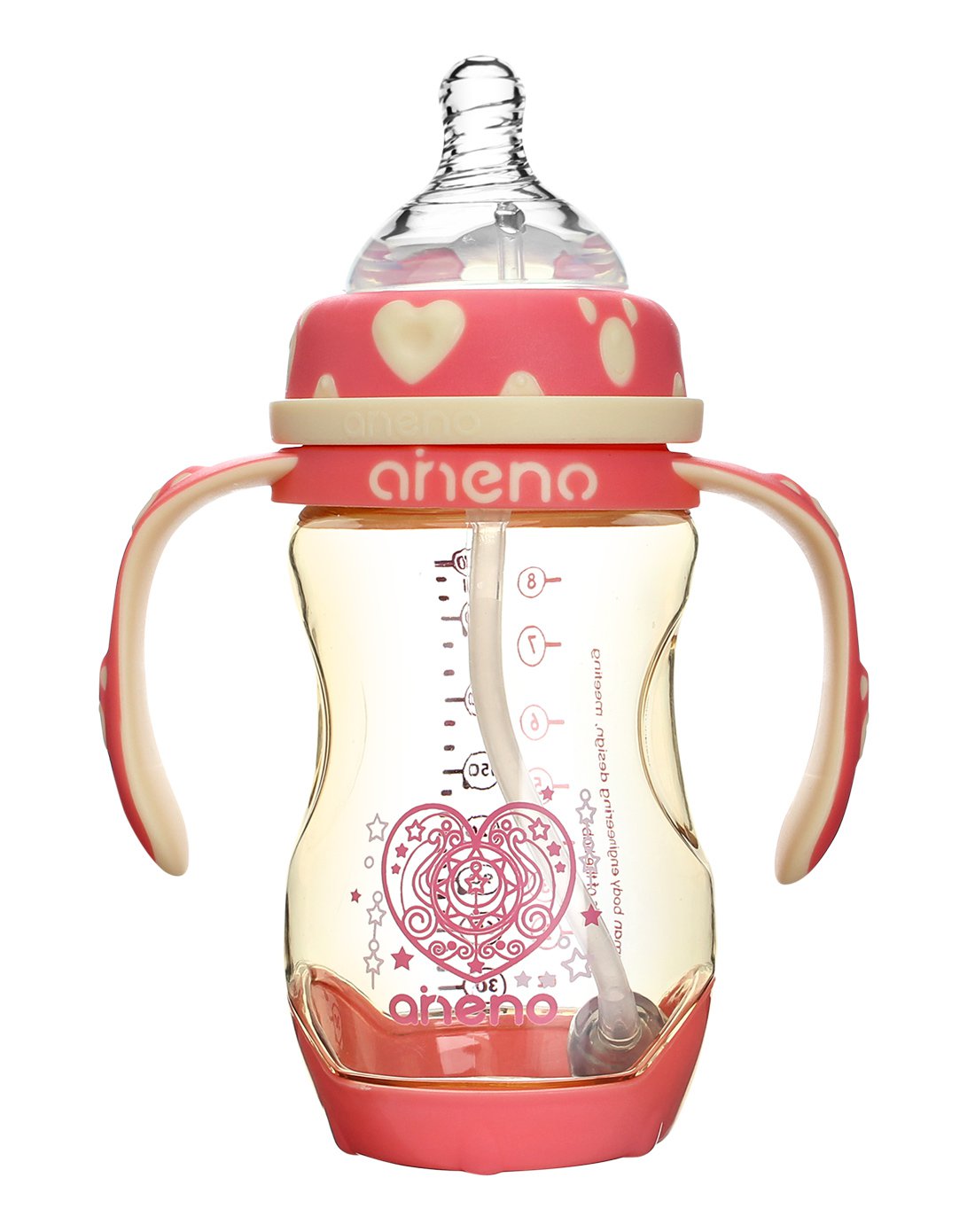 恩尼诺感温宽口ppsu奶瓶240ml粉红