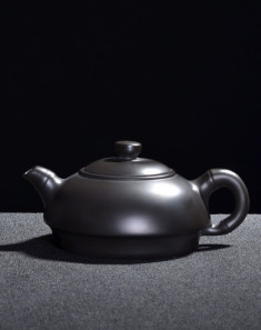 黑泥段竹紫砂壶200ml