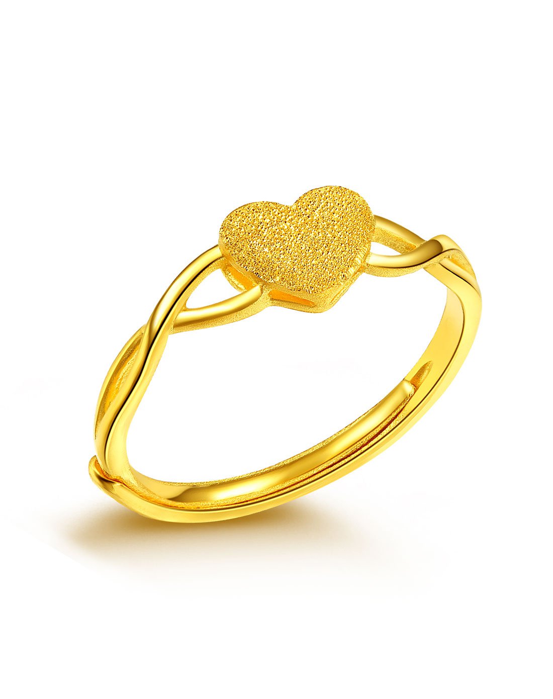 谢瑞麟 足黄金爱心戒指 约2.55克