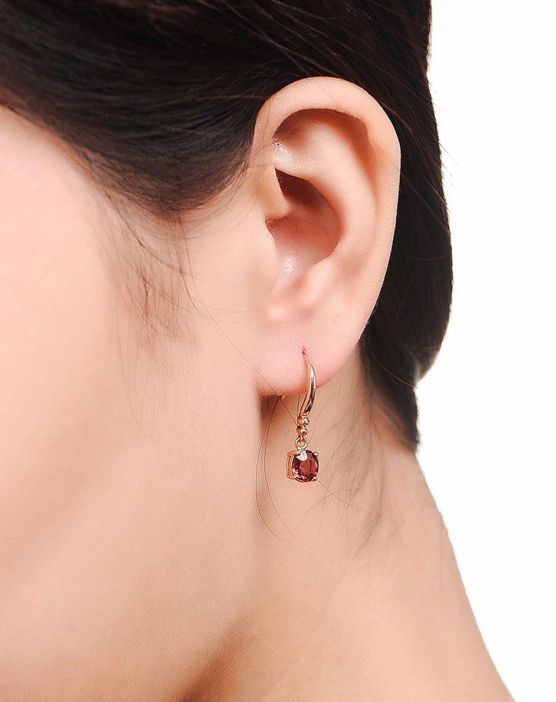 喜钻 新品18k金1.58ct碧玺耳钩