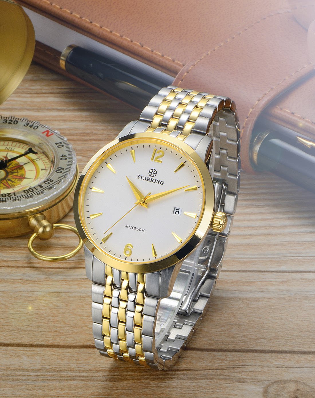 星皇starking手表专场 星皇【职业经理人】防水全自动机械男表白色