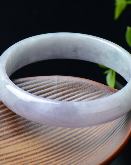 aznavour 豆种紫罗兰天然翡翠贵妃镯a货附证书如图