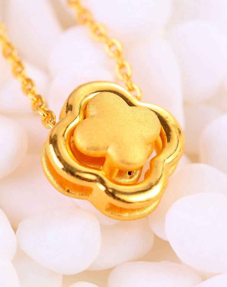 曼卡龙 足金幸福四叶草吊坠(定价/不含链)