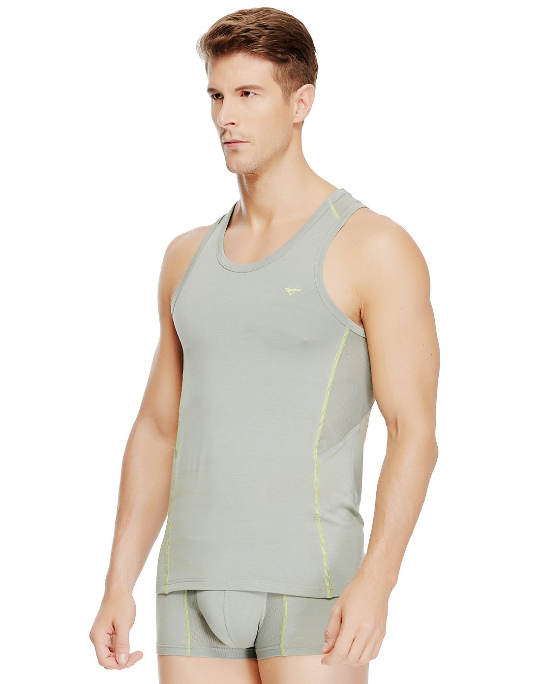 七匹狼septwolves男士内衣专场男士拼接运动背心灰色991251019_唯品会
