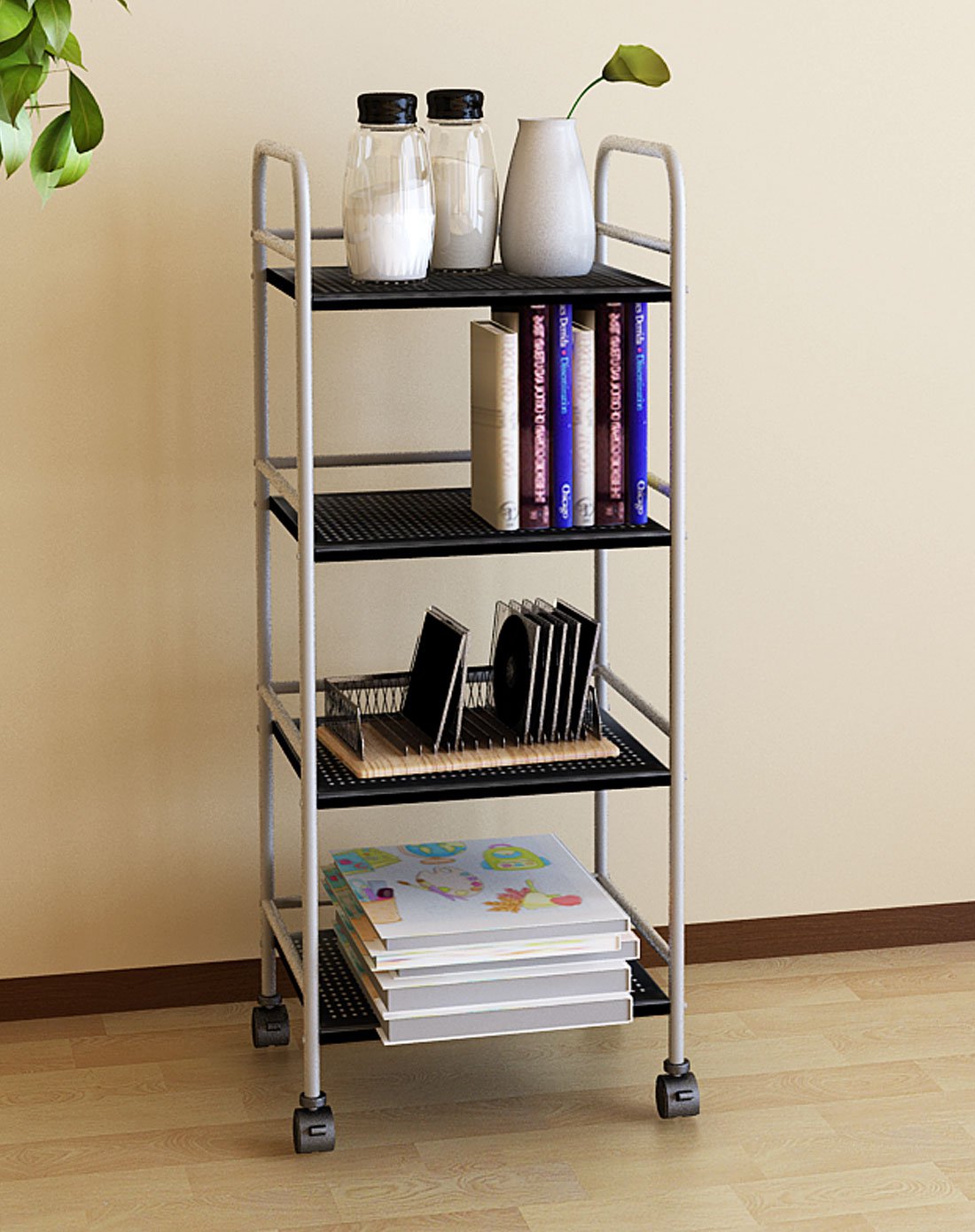 宽40cm厨房四层可移动收纳架