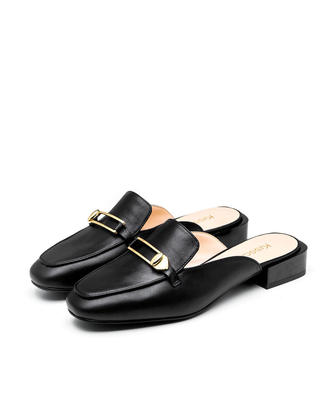 专柜同步 头层牛皮休闲穆勒鞋方圆头平跟穆勒鞋