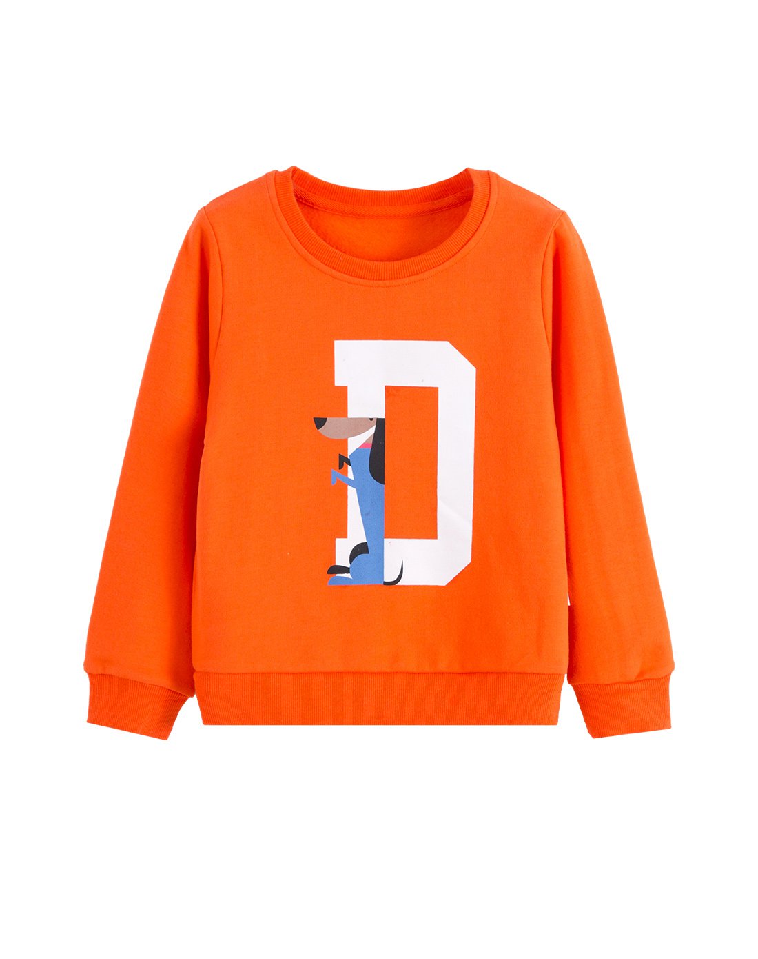 儿童卫衣磨毛单衫(英文d小狗)花灰